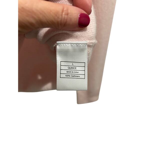 Quince Women’s 100% Cashmere Pullover Sweater Light Pink Size L Preppy - Picture 4 of 11